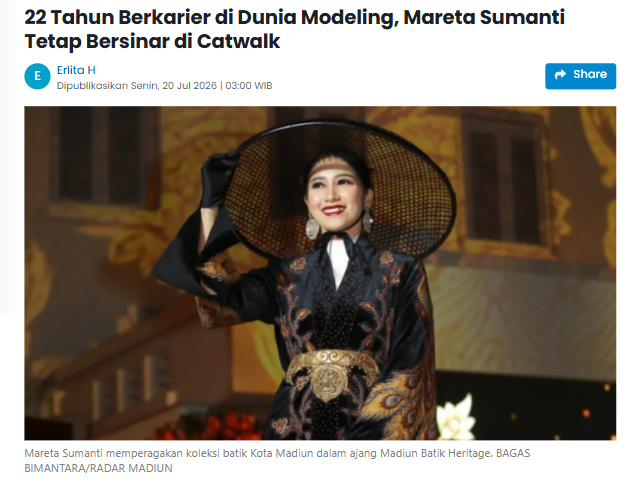 22 Tahun Berkarier di Dunia Modeling, Mareta Sumanti Tetap Bersinar di Catwalk