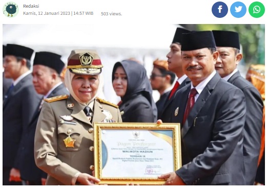 Bulan Januari Belum Usai, Walikota Madiun Awali Terima Penghargaan Tahun 2023