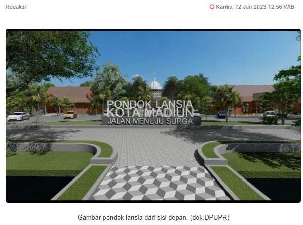 Proyek Strategis Pondok Lansia Kota Madiun Masuk Tahap Tender
