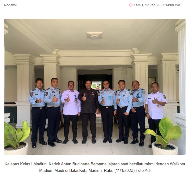 Tingkatkan Sinergitas, Kalapas I Madiun Silaturahmi dengan Walikota