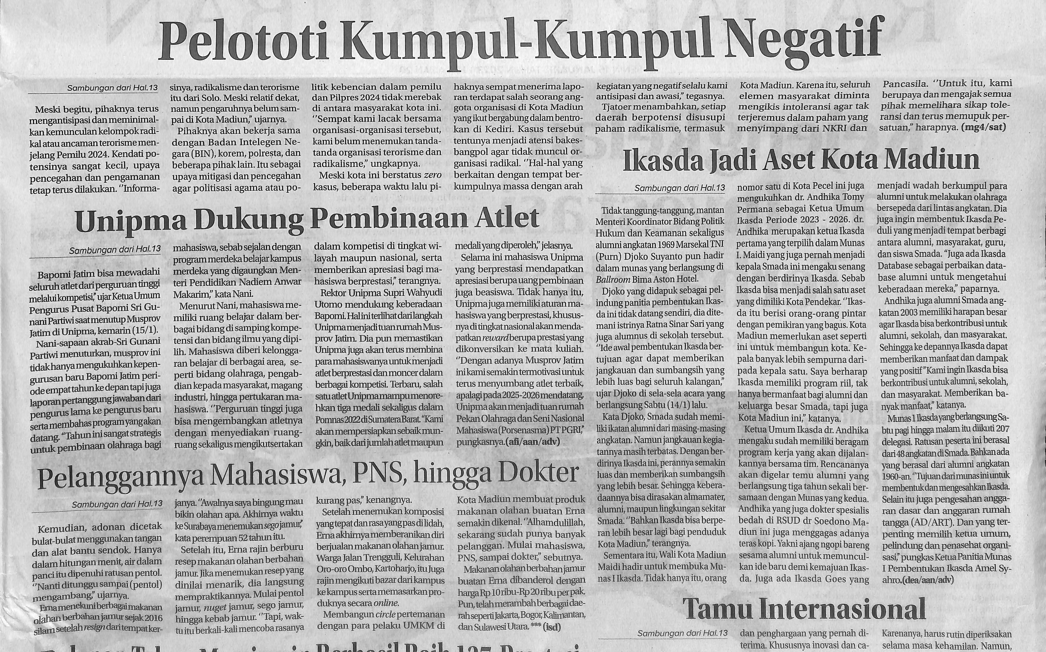 Pelototi Kumpul-Kumpul Negatif, Waspada Munculnya Terorisme Radikalisme Jelang Pemilu 2024
