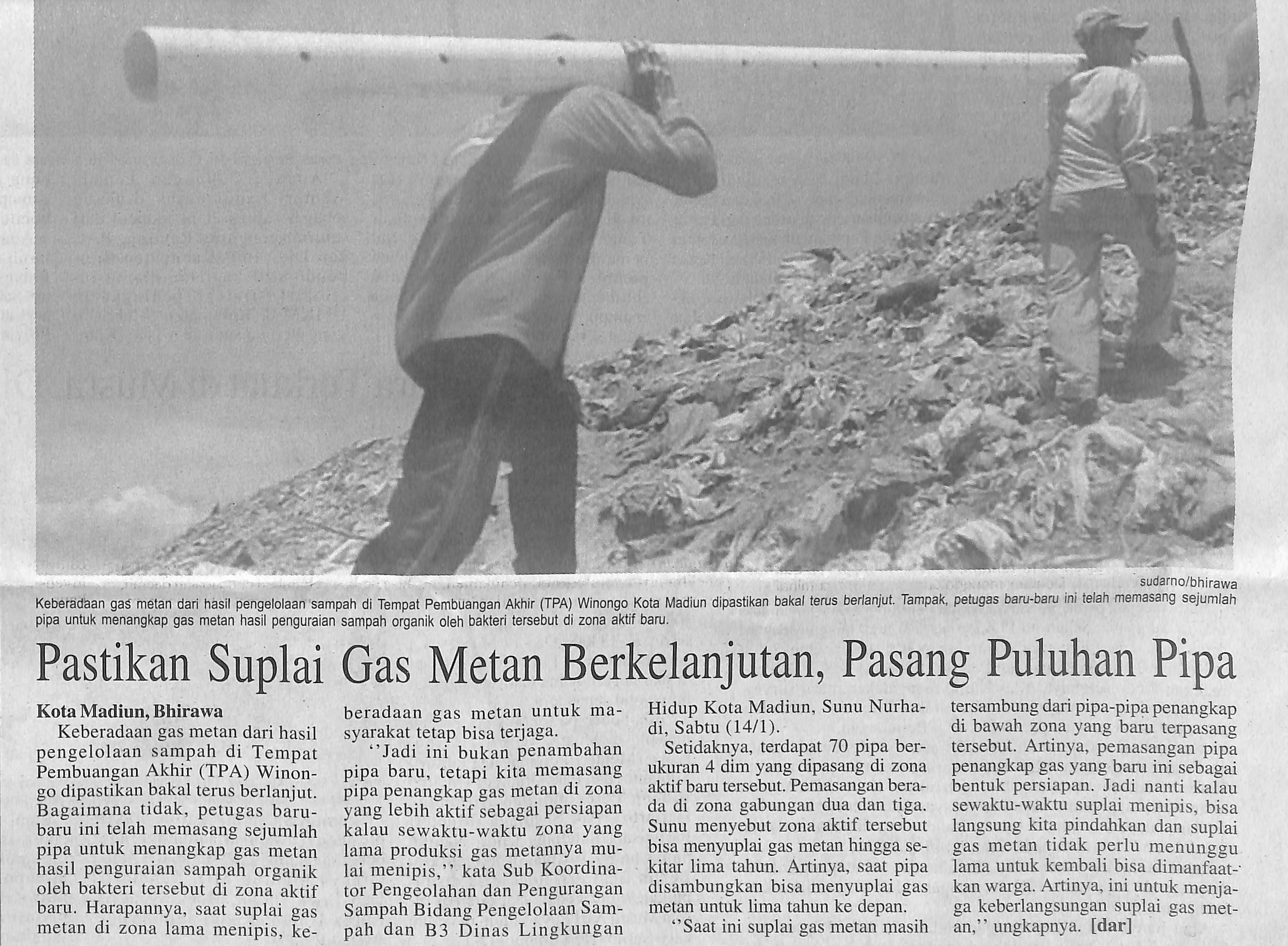 Pastikan Suplai Gas Metan Berkelanjutan, Pasang Puluhan Pipa