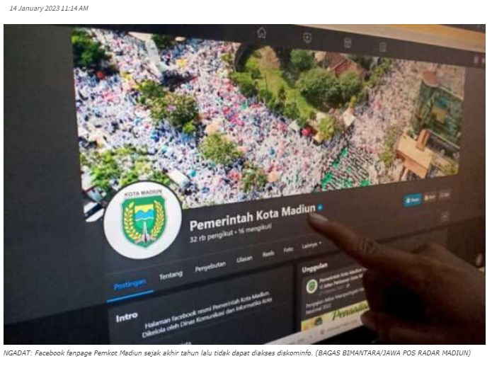 Facebook Fanpage Pemkot Madiun Bermasalah