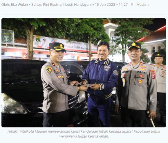 Pemkot Madiun Hibahkan Enam Kendaraan untuk TNI-Polri
