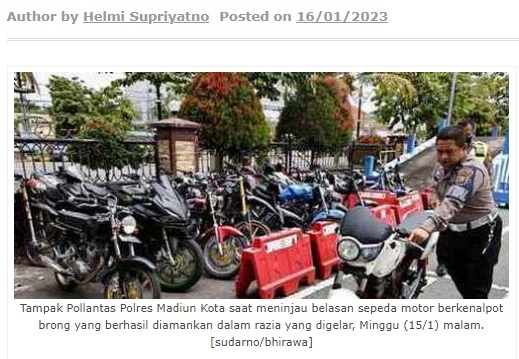 Amankan 19 Kendaraan Knalpot Brong, Polresta Madiun Siapkan Razia Bengkel