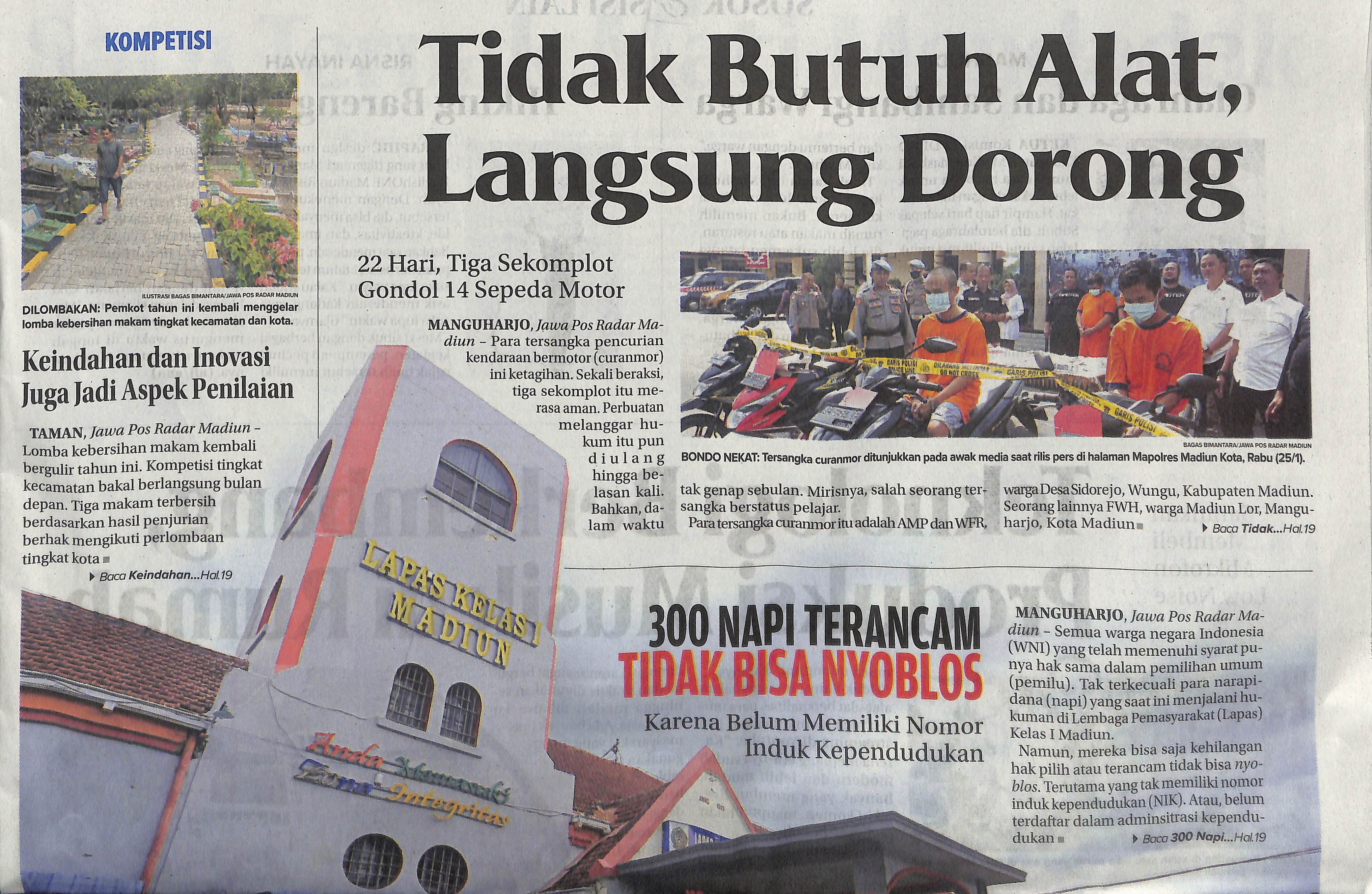 Tidak Butuh Alat, Langsung Dorong, 22 Hari Tiga Sekomplot Gondol 14 Sepeda Motor