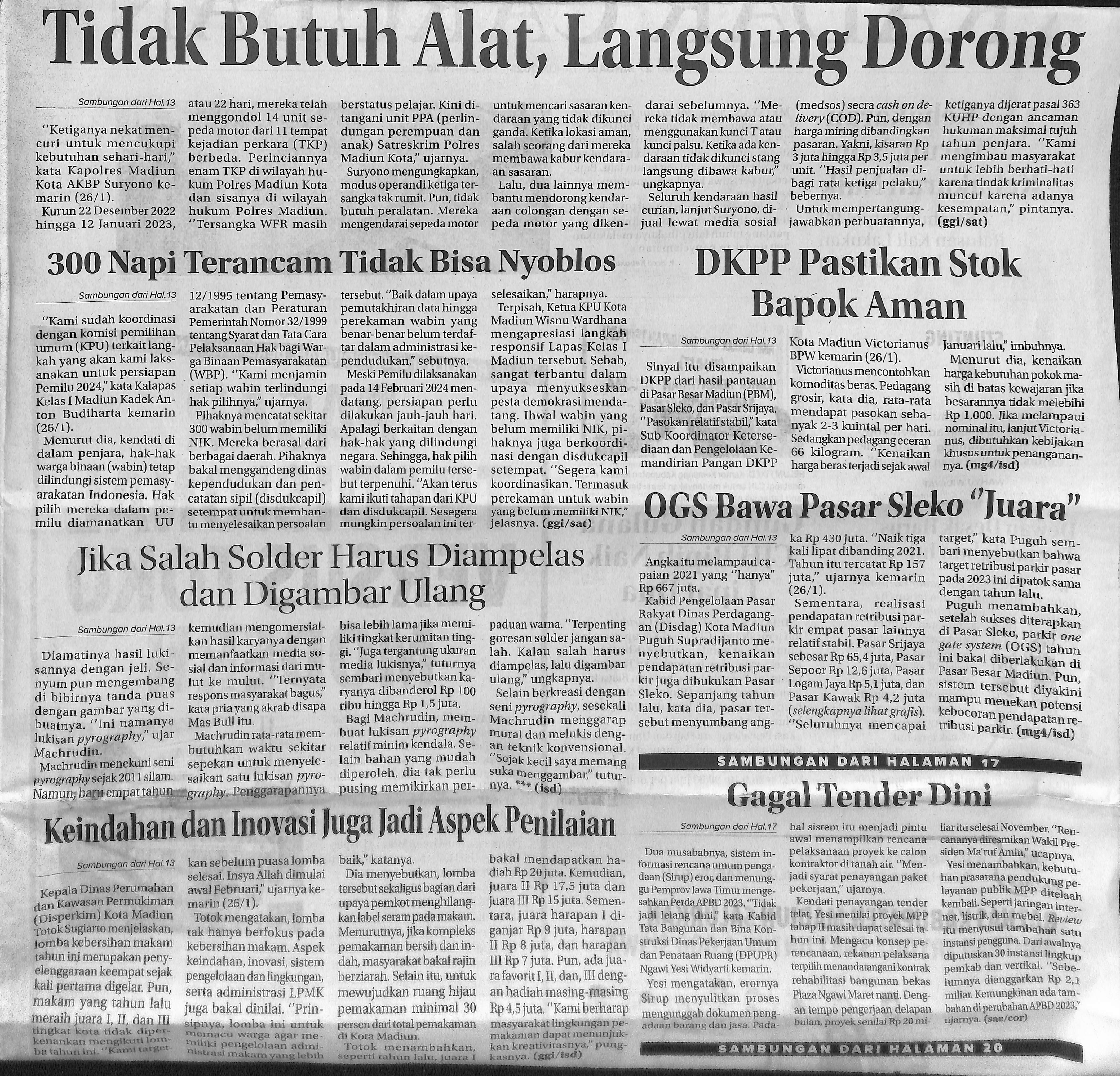 OGS Bawa Pasar Sleko "Juara", Bukukan Presentase Kenaikan Pendapatan Parkir Tertinggi