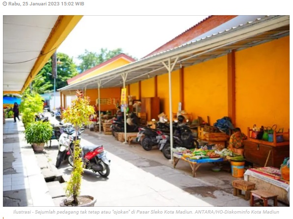Disdag terapkan e-retribusi pedagang "ojokan" Pasar Sleko Kota Madiun