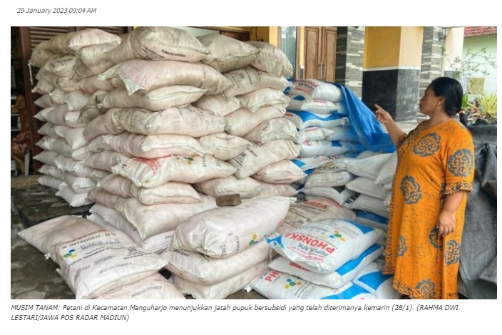 Kebutuhan Pupuk Subsidi di Kota Madiun Terpenuhi 93 Persen