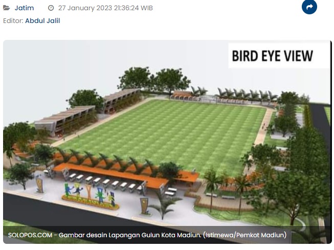 Lapangan Gulun Segera Direhabilitasi, Wali Kota: Jadi Alun-Alun Ketiga Madiun