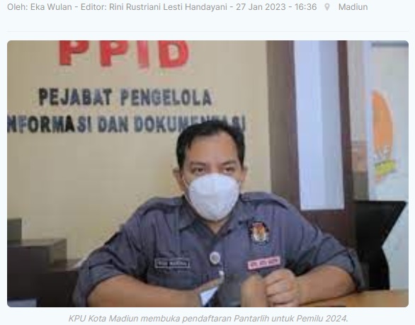 KPU Kota Madiun Buka Pendaftaran Pantarlih, Ini Syaratnya