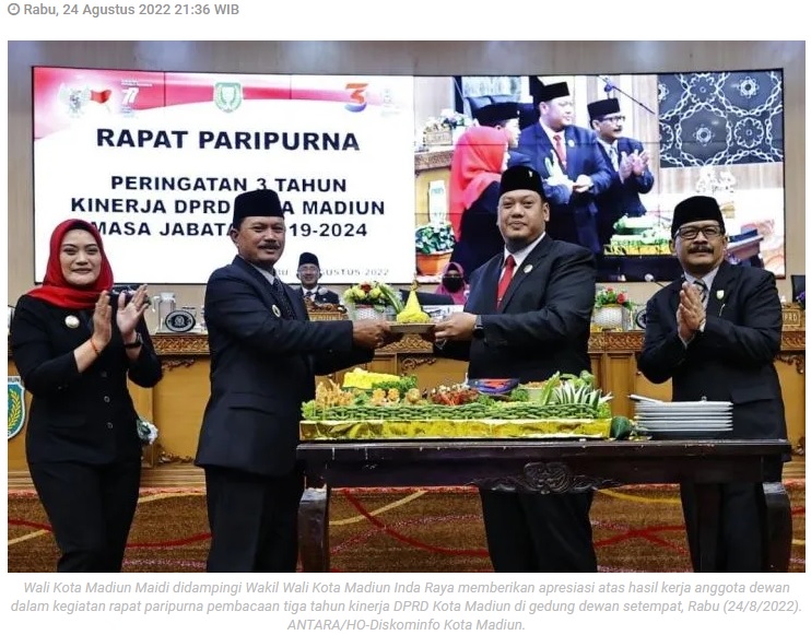 Wali Kota Maidi apresiasi kinerja DPRD dalam bersinergi untuk kemajuan Madiun