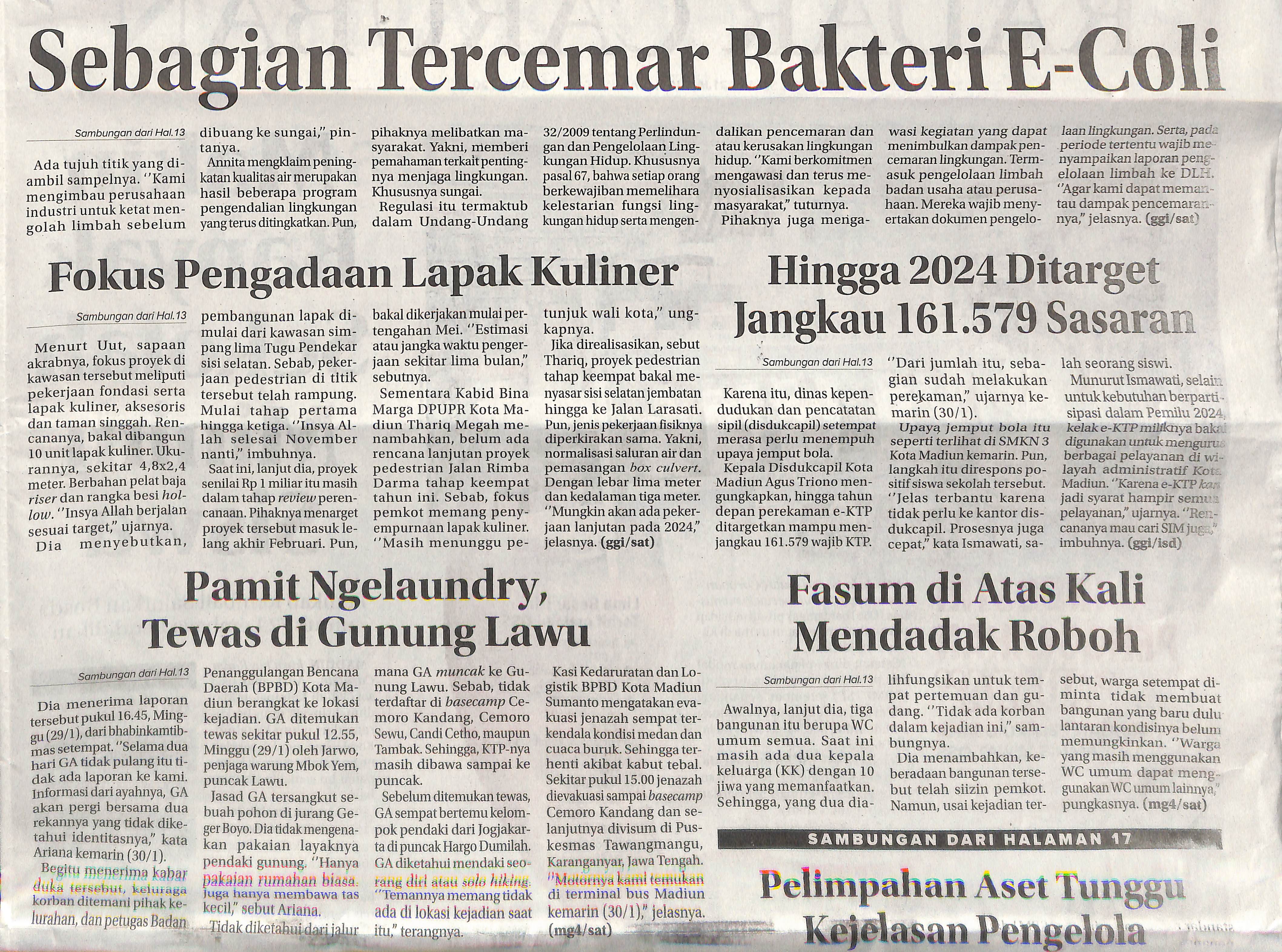 Fasum di Atas Kali Mendadak Roboh