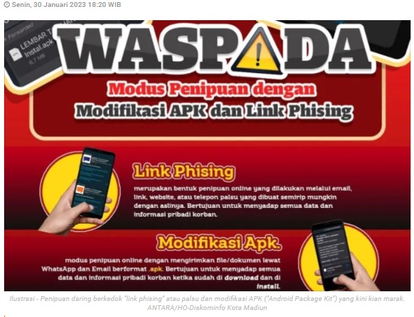 Penipuan berkedok "link", warga Kota Madiun diminta waspada