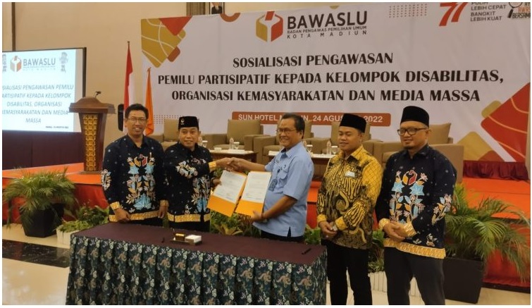 Bawaslu Kota Madiun Gandeng Wartawan, Ormas dan Disabilitas Untuk Awasi Pemilu 2024