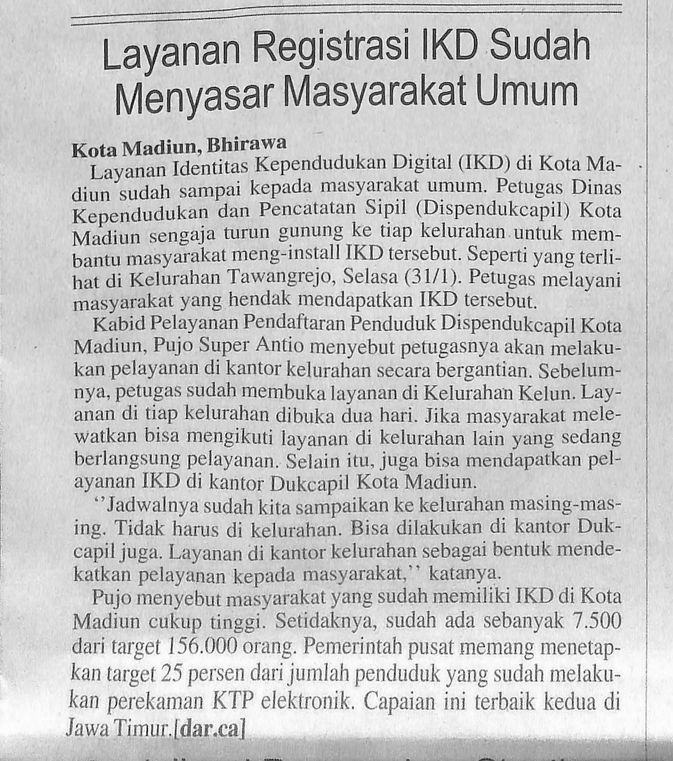 Layanan Registrasi IKD Sudah Menyasar Masyarakat Umum