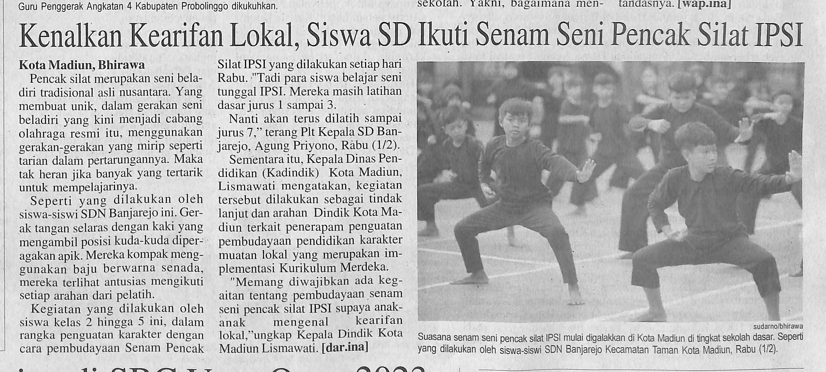 Kenalkan Kearifan Lokal, Siswa SD Ikuti Senam Seni Pencak Silat IPSI