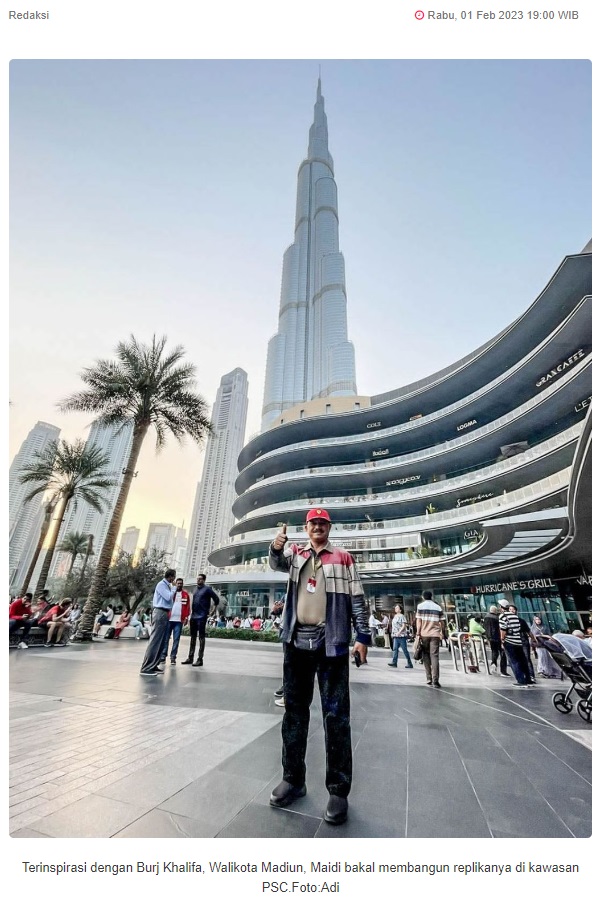 Pak Maidi Bakal Boyong Burj Khalifa ke Kota Madiun
