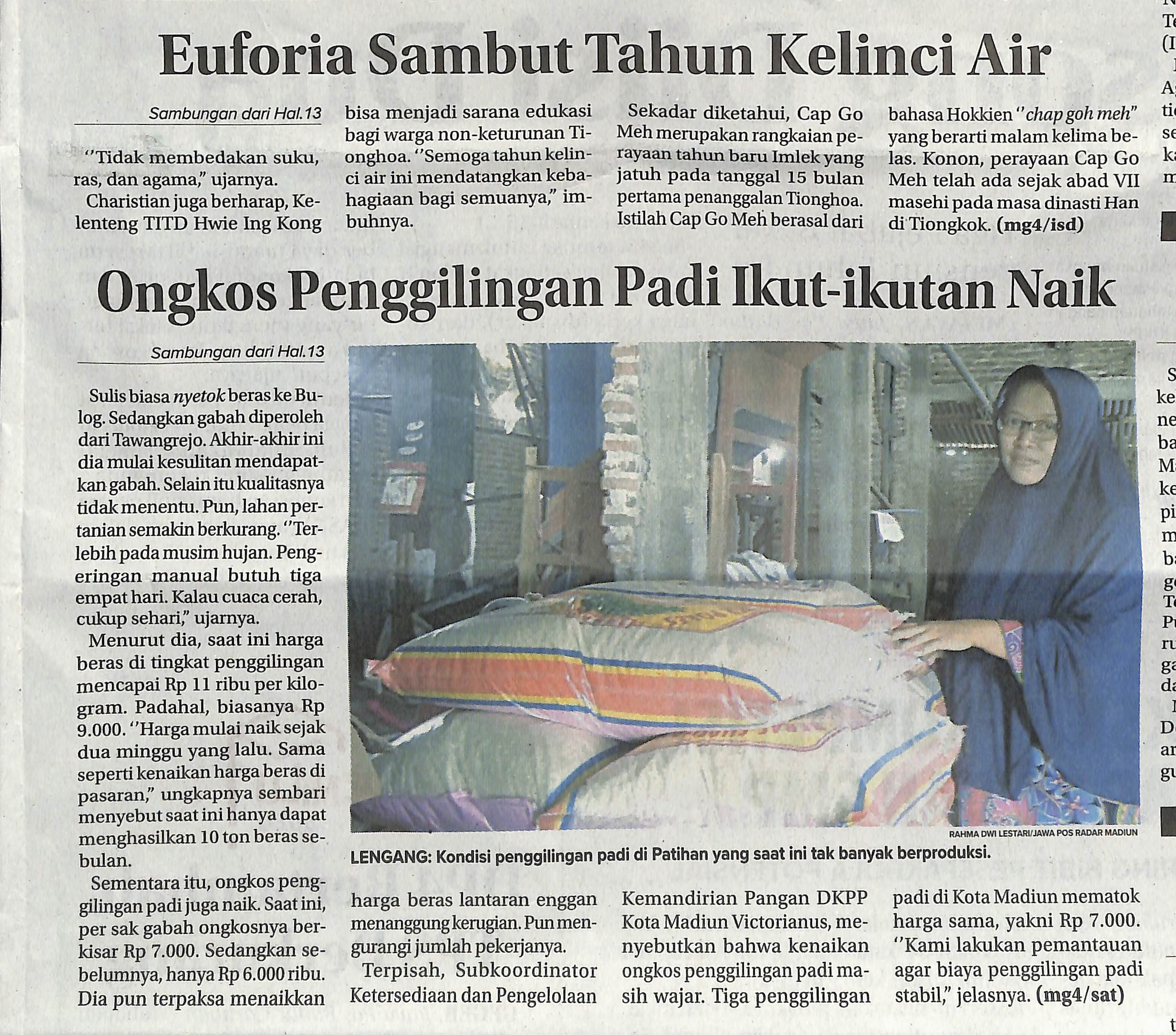 Ongkos Penggilingan Padi Ikut-Ikutan Naik