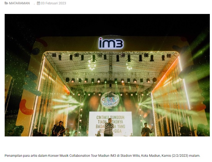 Ribuan Penonton Hadiri Konser Musik Collabonation Tour IM3 di Kota Madiun