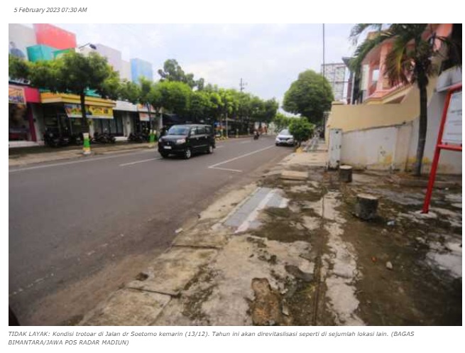 Tahun Ini Proyek Revitalisasi Trotoar Hanya di Jalan dr Soetomo