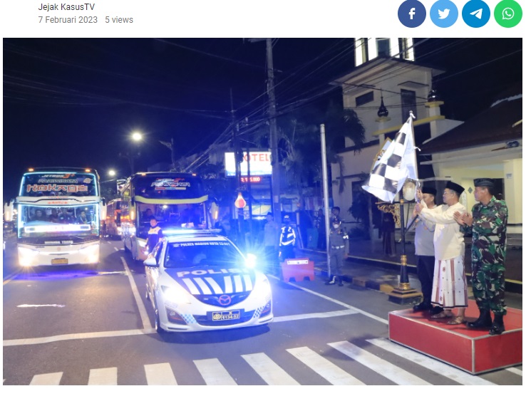Polres Madiun Kota Kawal Keberangkatan Peserta Perayaan 1 Abad NU di Sidoarjo