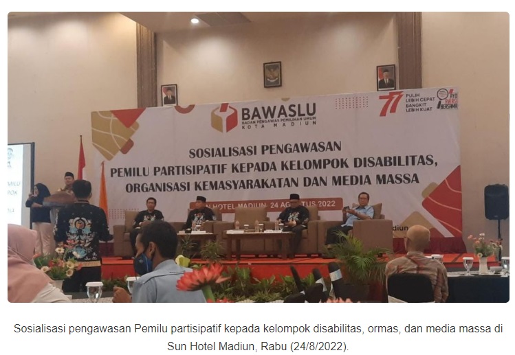 Bawaslu Kota Madiun Jamin Penyadang Disabilitas Masuk DPT Pemilu 2024