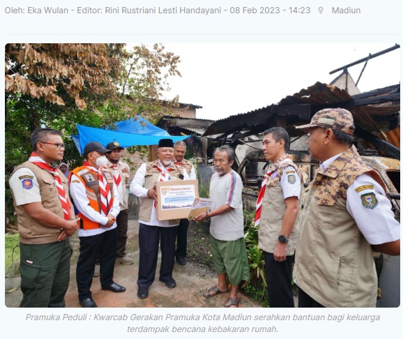 Pramuka Peduli Salurkan Bantuan bagi Warga Terdampak Kebakaran