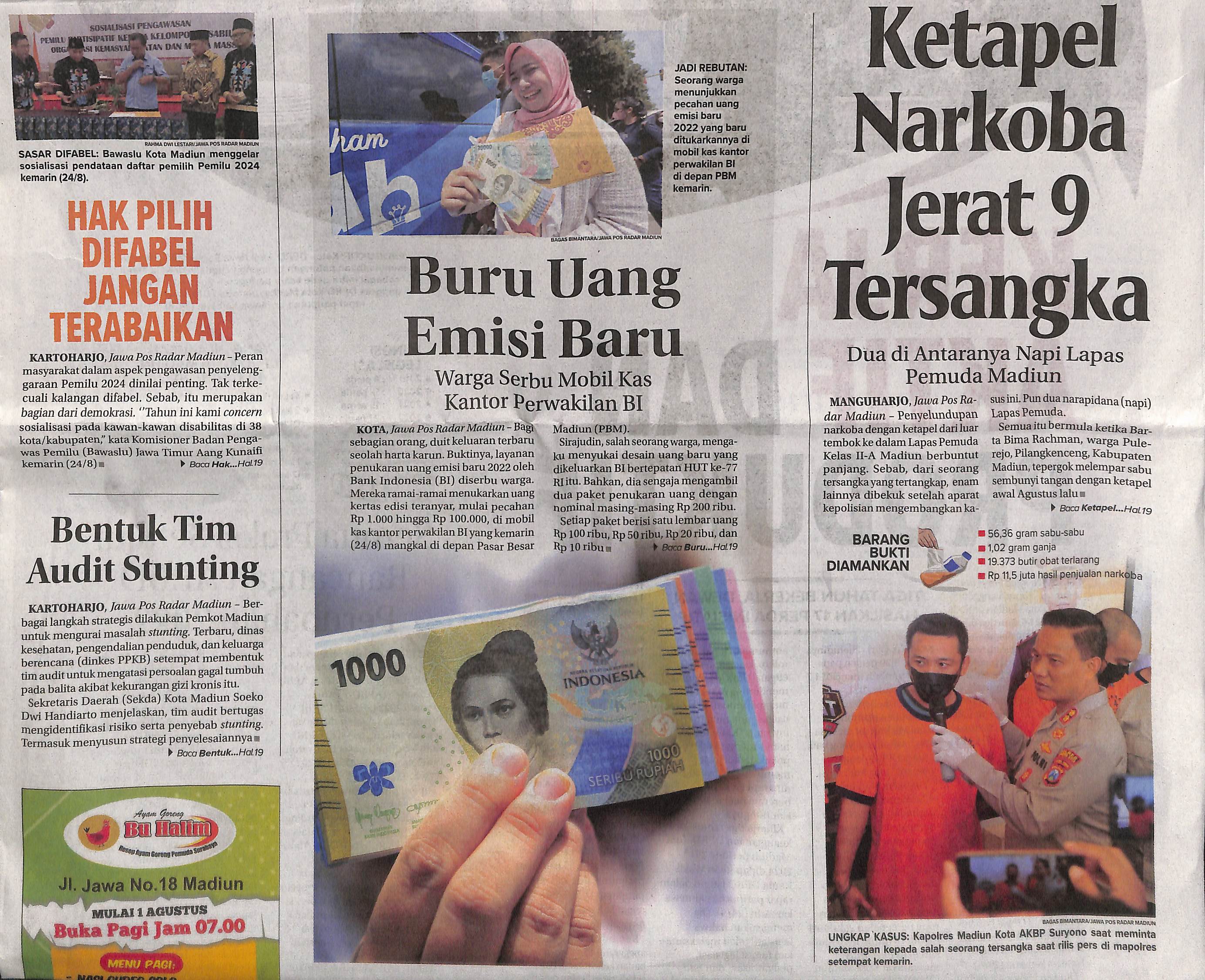 Ketapel Narkoba Jerat 9 Tersangka, Dua di Antaranya Napi Lapas Pemuda Madiun