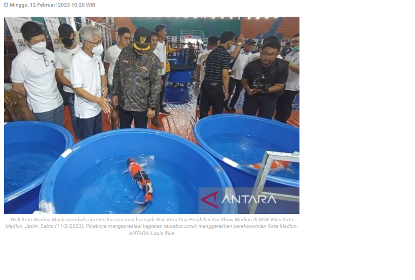Wali Kota Madiun apresiasi kontes koi nasional untuk gerakan ekonomi
