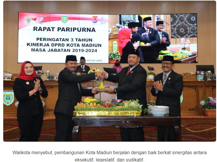 Tiga Tahun DPRD, Walikota Madiun Apresiasi Kinerja Wakil Rakyat