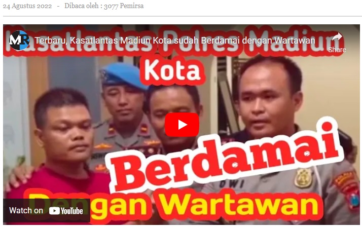 Terbaru, Kasatlantas Polres Madiun Kota BERDAMAI dengan Wartawan