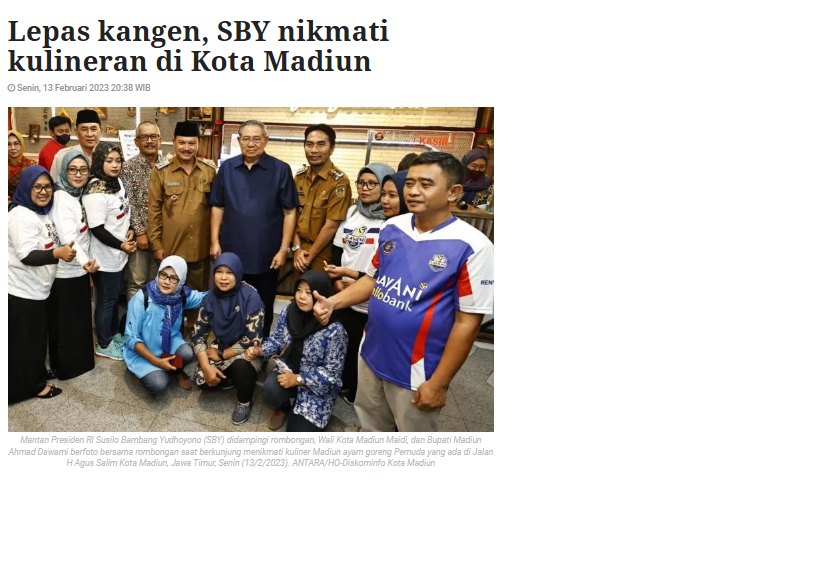 Lepas kangen, SBY nikmati kulineran di Kota Madiun