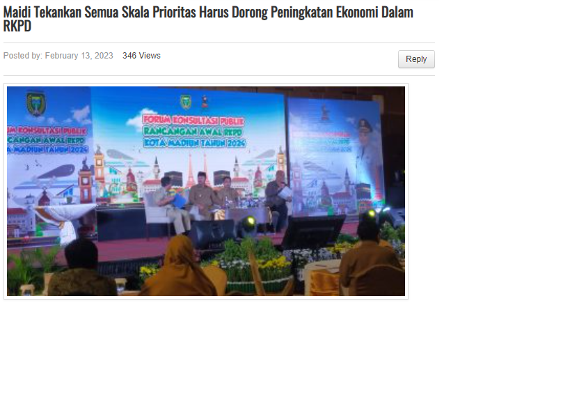 Maidi Tekankan Semua Skala Prioritas Harus Dorong Peningkatan Ekonomi Dalam RKPD