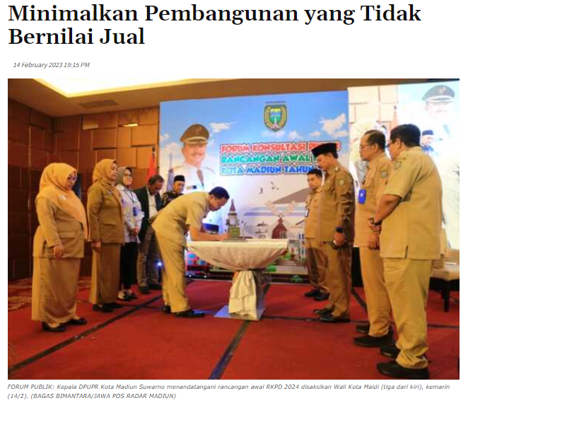 Minimalkan Pembangunan yang Tidak Bernilai Jual