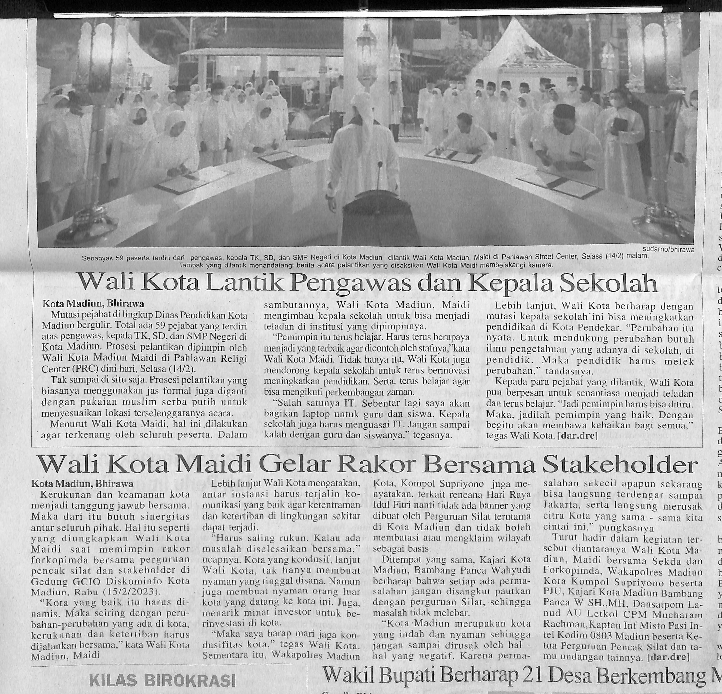 Wali Kota Lantik Pengawas dan Kepala Sekolah