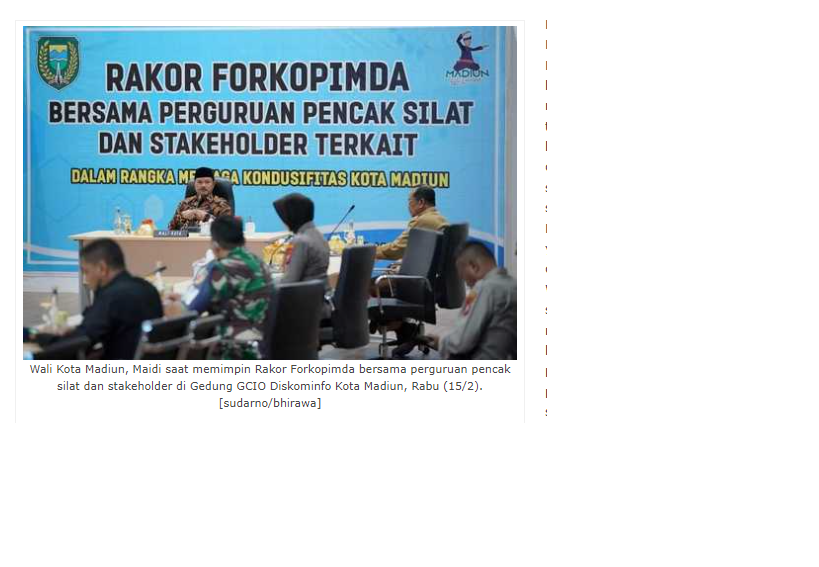 Wali Kota Madiun Gelar Rakor Bersama Stakeholder