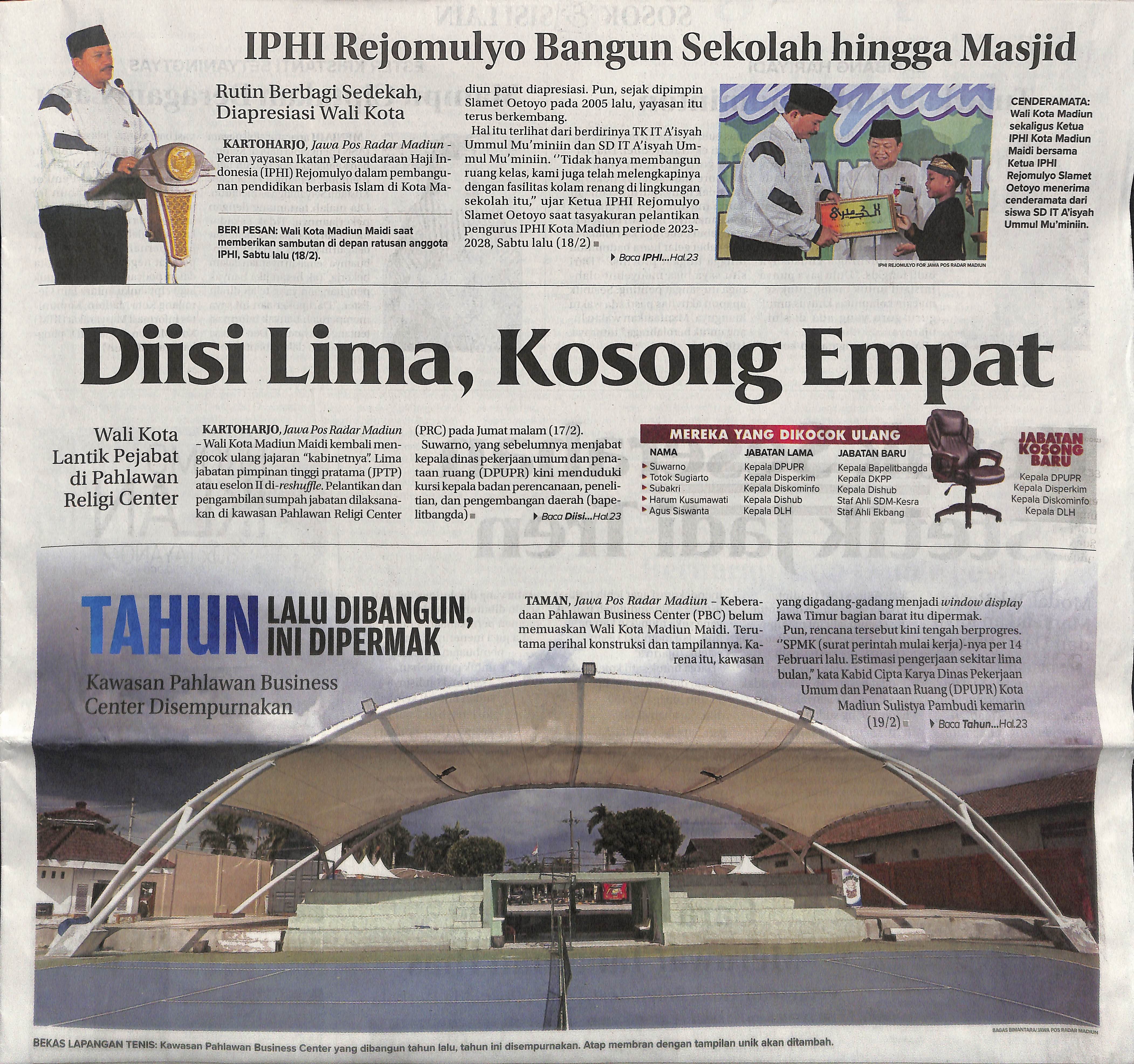 Diisi Lima, Kosong Empat, Wali Kota Lantik Pejabat di Pahlawan Religi Center