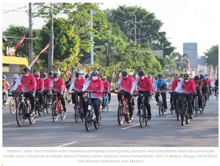 Gubernur Jatim dan Wali Kota Madiun bangkitkan nasionalisme di "Gowes Kemerdekaan 2022"