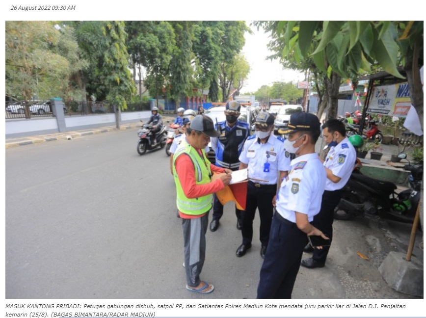 Dishub Kota Madiun Tertibkan Praktik Parkir Ilegal di Ruas Jalan Nasional