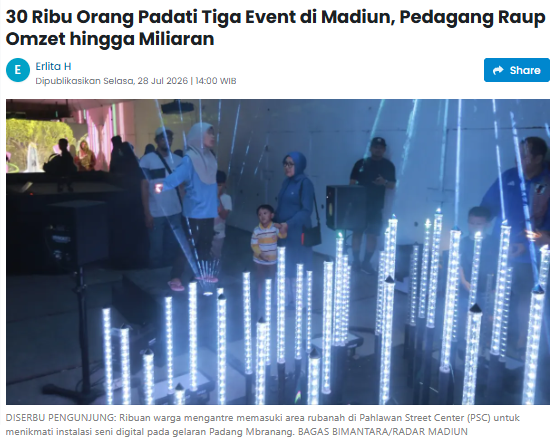 30 Ribu Orang Padati Tiga Event di Madiun, Pedagang Raup Omzet hingga Miliaran