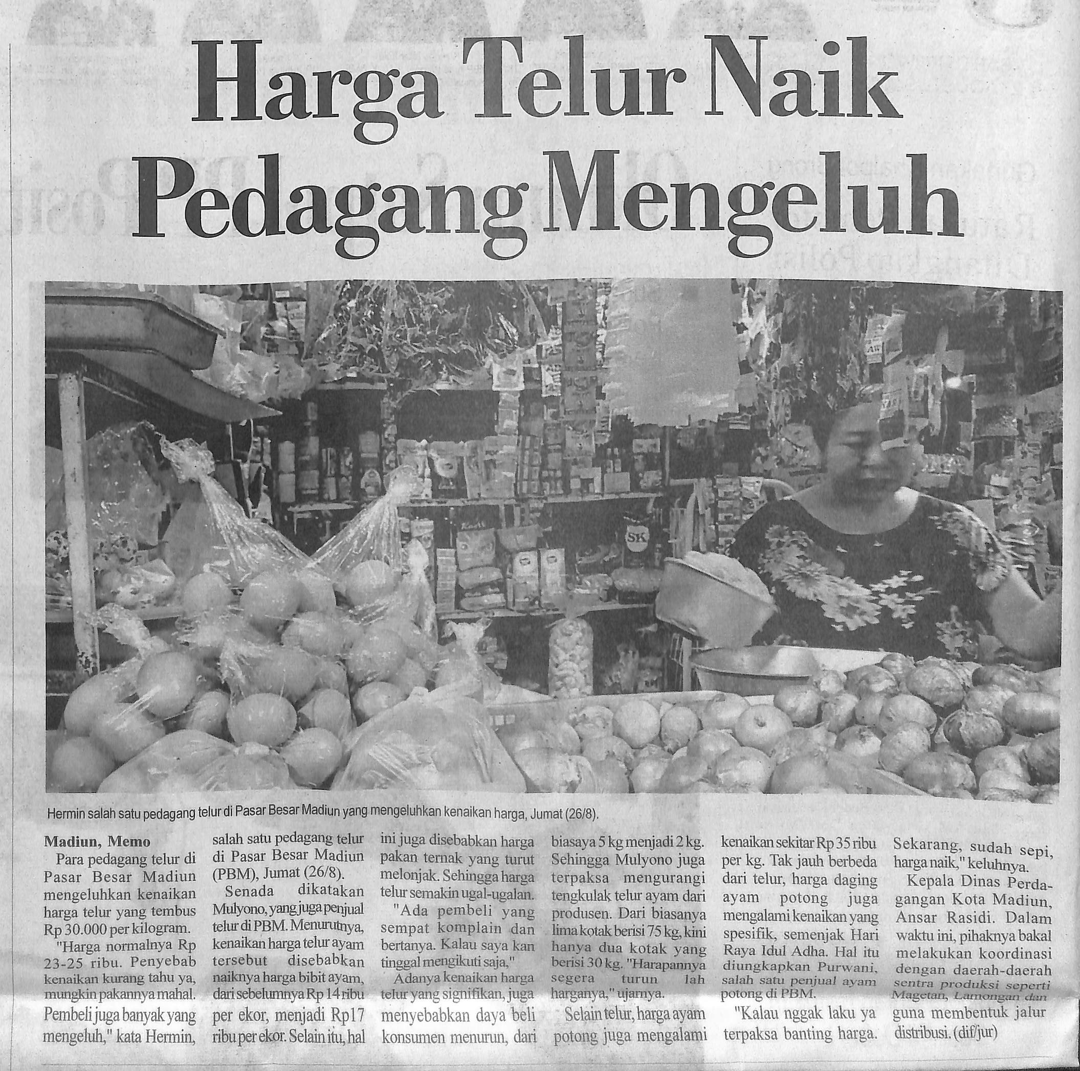 Harga Telur Naik Pedagang Mengeluh