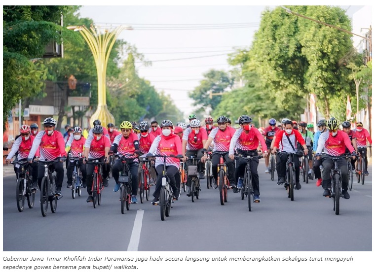 Ribuan Peserta Meriahkan Gowes Kemerdekaan Madiun Raya, Gubernur Khofifah: Sinergitas dalam Semangat Nasionalisme