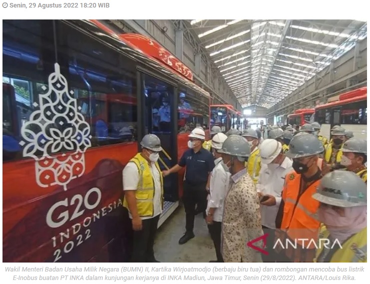 Wamen BUMN pantau progres pengerjaan bus listrik INKA di Madiun