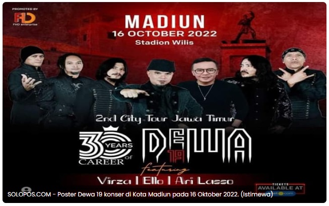 Dewa 19 Gelar Konser di Madiun Oktober 2022, Ini Daftar Harga Tiketnya