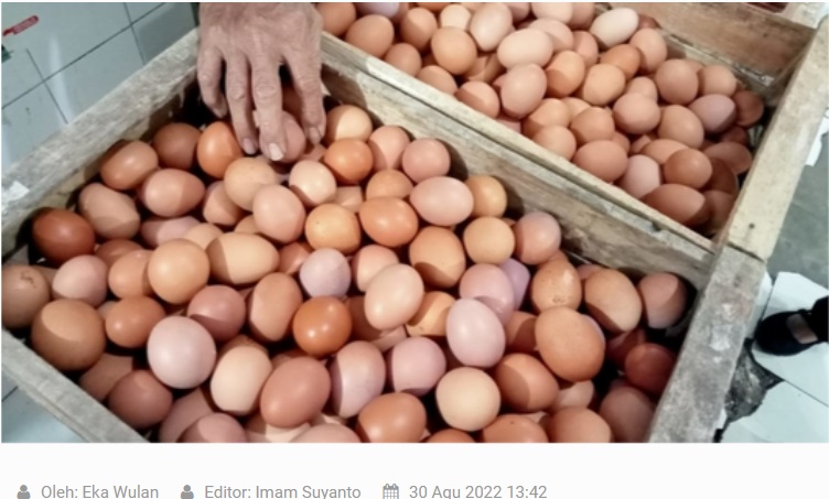Harga Telur Ayam di Kota Madiun Turun
