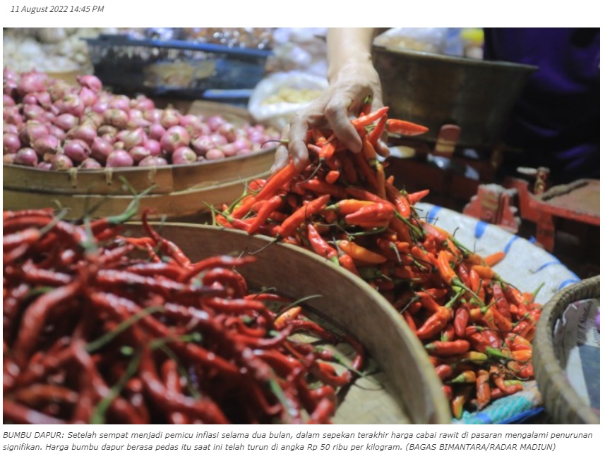 Harga Cabai Rawit Turun Signifikan, Tinggal Rp 50 Ribu Per Kilogram