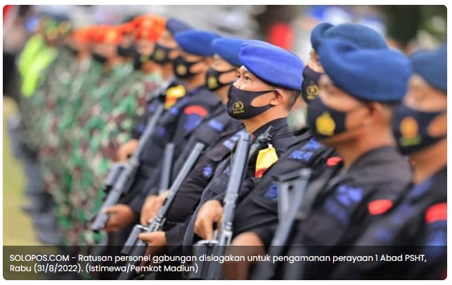 Puncak Perayaan 1 Abad PSHT, Ratusan Personel Disigiakan di Kota Madiun