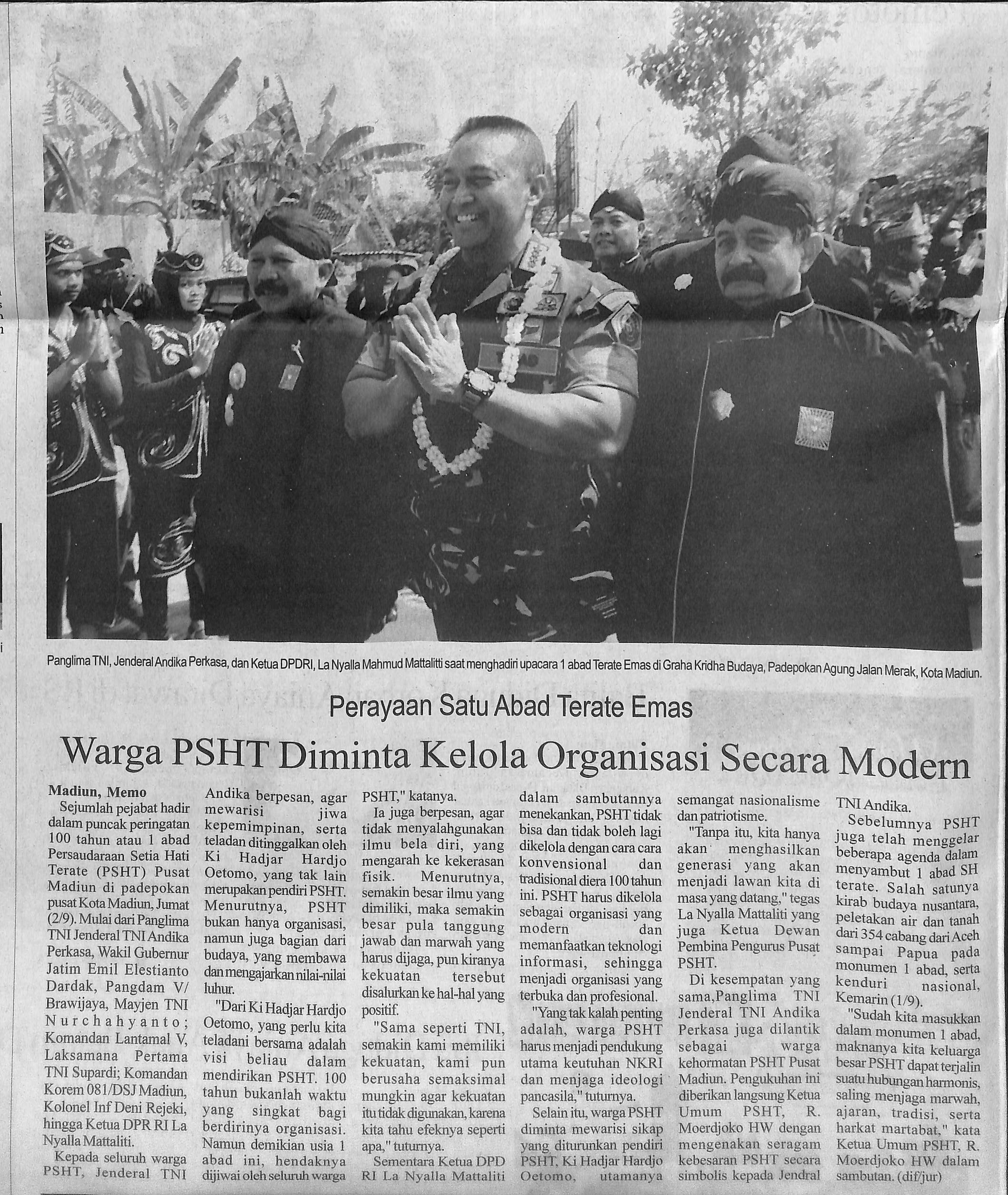 Perayaan Satu Abad Terate, Warga PSHT Diminta Kelola Organisasi
