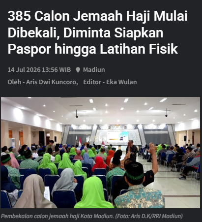 385 Calon Jemaah Haji Mulai Dibekali, Diminta Siapkan Paspor hingga Latihan Fisik
